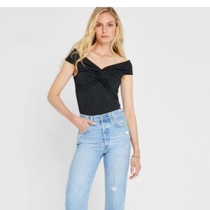 Club Monaco Open v neck twist top